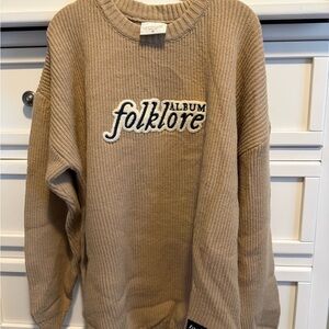 folklore Album Chenille Patch Crewneck Sweater - XL